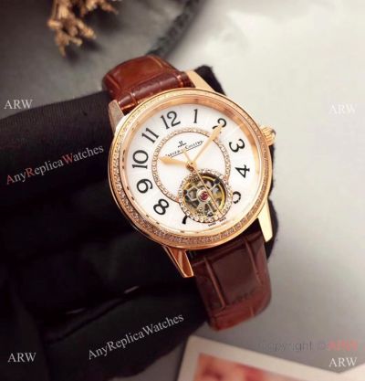 New Copy Jaeger-LeCoultre Tourbillon Lady watches Rose Gold Diamonds
